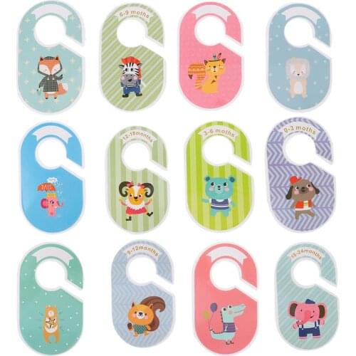 12Pcs Cartoon Baby Clothes Size Dividers Plastic Size Dividers Wardrobe Dividers for Toddler Baby