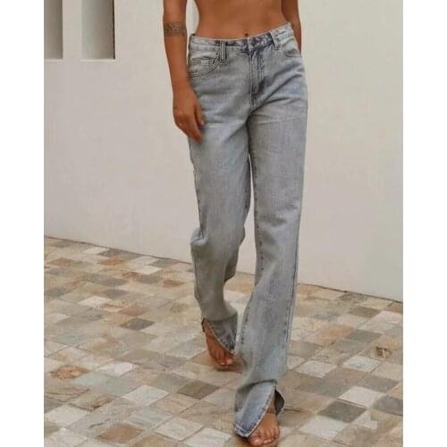 2021 High Waist Loose Comfortable Jeans For Women Plus Size Fashionable Casual Straight Pants Mom Jeans Washed Jeans