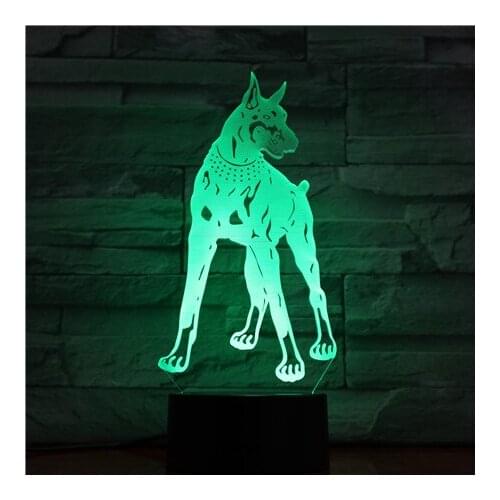 3D Dog Colorful Table Lamp Touch Control 7 Color Changing Acrylic Baby Night Light USB Decorative Kids Christmas Gifts 1419