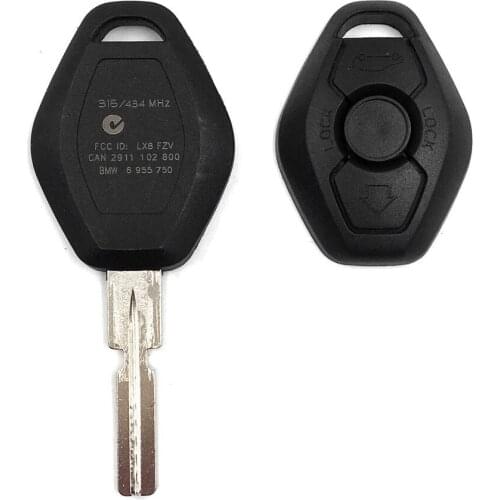 5pcs/lot 3 button Uncut Remote Car Key Case Shell For B-MW 3 5 7 Series Z3 Z4 X3 X5 M5 325i E38 E39 E46 HU58 Blade