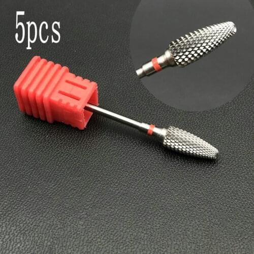 5pcs Tungsten Carbide Burs-Cross Cut - Fine - Carbide Nail Drill Bit&Dental Burs