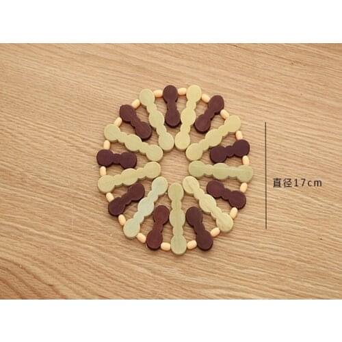 500pcs/lot Fast shipping Square & Round Bamboo Table Mat Nonslip Heat Resistant Cup Coaster Pan Placemat Pad 17cm and 14x 13cm