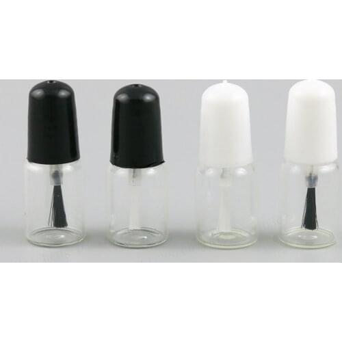 500 x 3ML SMALL CUTE NEW EMPTY CLEAR GLASS BOTTLES WITH BRUSH CAP 1/10OZ NAIL POLISH COSMETIC CONTAINERS ARTS & CRAFTS