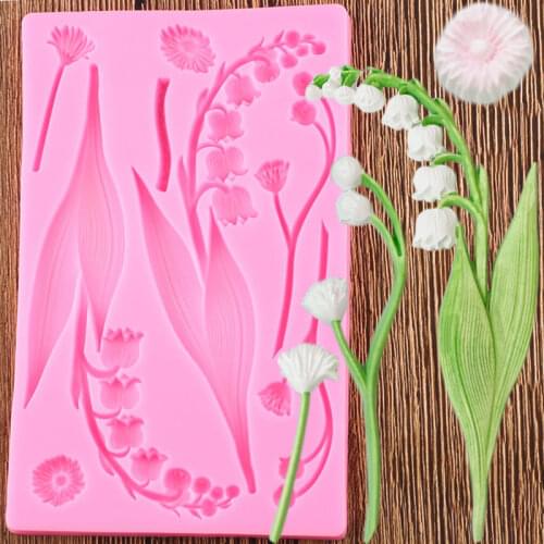 Bell Orchids Silicone Mold Flower Fondant Mould Wedding Cake Decorating Tools Resin Clay Candy Chocolate Gumpaste Moulds