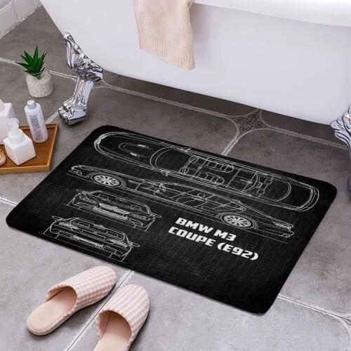 BMW M3 COUPE E92 Carpet Areas Rug Non-slip Floor Mat Rug 3D Printing Living Room Bedroom Door Mat Home Decoration