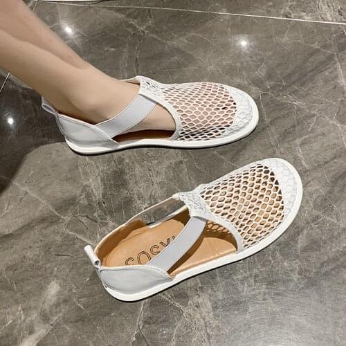 2021 Sandals Shoes Closed Toe Summer Heels Soft Lace Denim Womens Suit Female Beige Breathable New Girls Laces Low Comfort Ela