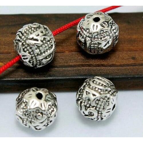 10pcs/lot Tibetan Silver Antique Six Mantra spacer Loose Bead Spacer Beads Connectors for DIY Jewelry Making bracelet gd6ss