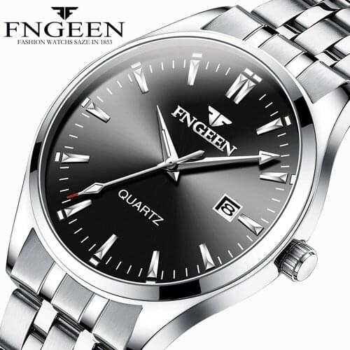 FNGEEN Watches for Men Simple Casual Business Wristwatch Quartz Battery Watch Man Hour Time Male Clock Date Hodinky Reloj Hombre