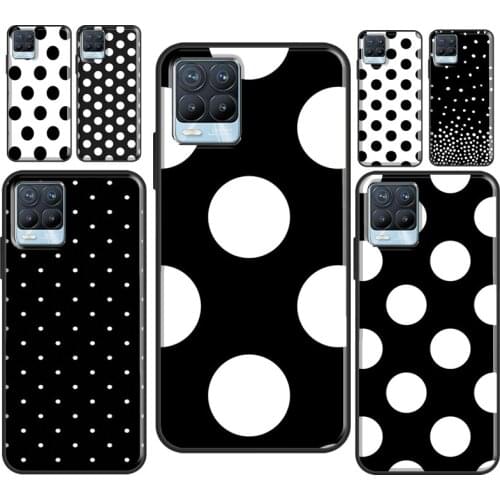 Black And White Polka Dot Case For OnePlus 9 Pro 7 8 T Nord Cover For OPPO Realme C3 C11 C15 C21 GT Neo 6 7 8 Pro