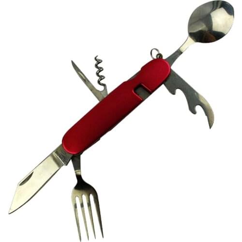 Good quality Compact Detachable Cutlery Set Knife / Spoon / Fork / Bottle Opener Combo Multi Function tools Cutlery Set