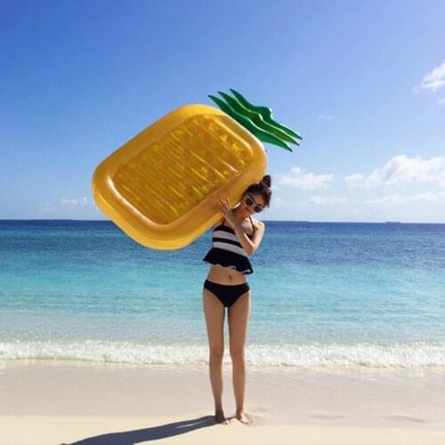 Water Float Raft Swim Ring Inflatable Giant Pineapple Floating Row Shape Donut Swimming Pool Inflatable Float 188*79Air Mattress
