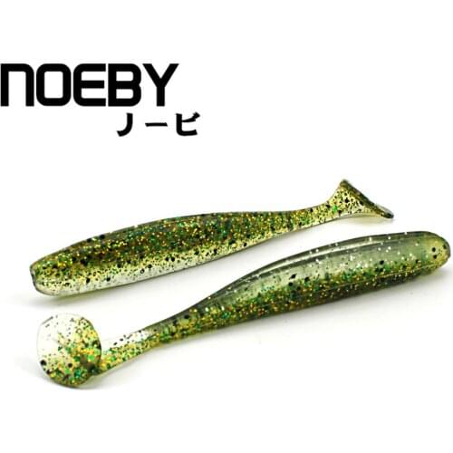 NOEBY 6pcs/lot Soft Lure Bass T-Tail Worm High quality Soft Fish Fishing Lure Silicone Swimbait Fishing Tackle S3118