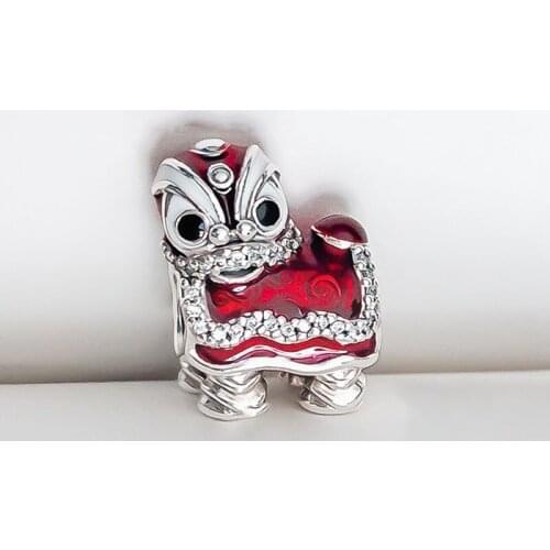 New Oriental Creative Lion Dance Beads Authentic 925 Sterling Silver Beads Fit Original Pandora Bracelet For Women Diy Jewelry