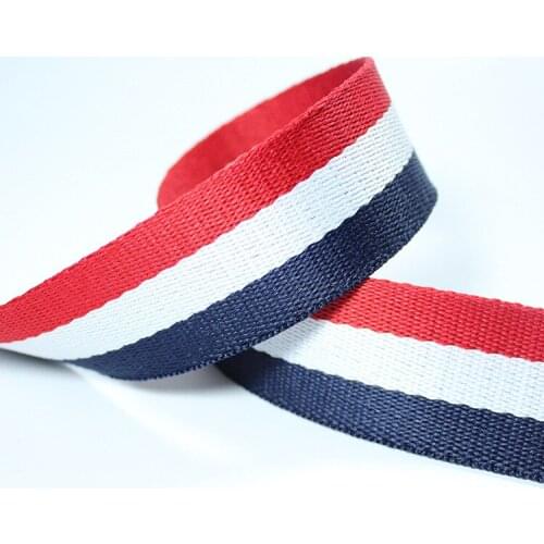 One roll about 45 meters/50 yards 1cm/2cm/3cm/4cm/5cm Striped Webbing Ribbon For Garment Bags Home Decoration Lace Christmas