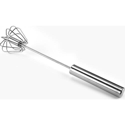 Stainless Steel Semi-automatic Rotation Beater Hand Pressure Mixer Silver Egg Stiring Tool Kitchen Non-stick Flexible Cracker