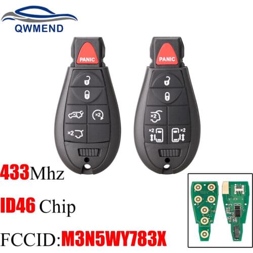BHKEY 5+1 6Buttons Smart Remote Key Fob for JEEP M3N5WY783X / IYZ-C01C For Chrysler 300c Town Country 433Mhz For Jeep Commander