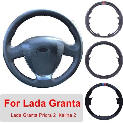 Hand Sewing Car Steering Wheel Cover Customized For Lada Granta 2018-2019 Priora 2 2013-2018 Kalina 2 Braid For Steering Wheel