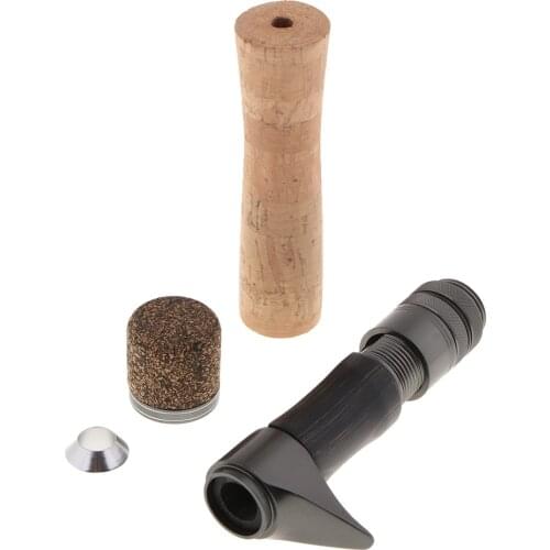 Fishing Pole Repair Composite Cork Wood Handle With Casting Reel Seat Set Grip Spinning Handle Fishing Tackle Accessories