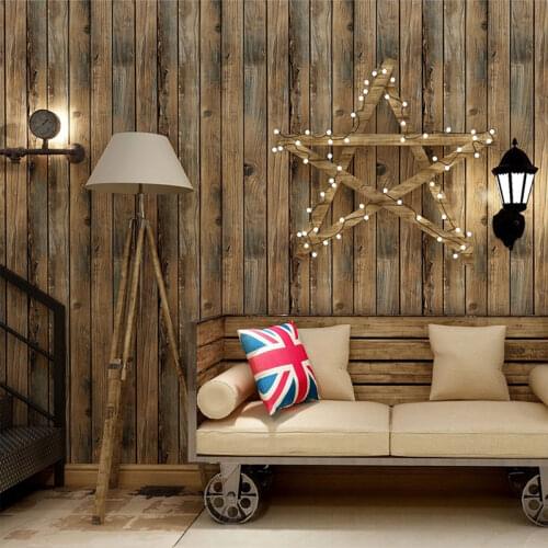 Retro Faux Wood Wallpaper Stick Grain Peel Self-adhesive Wood Plank Wallpaper Roll Removable PVC Wall Covering For Restaur Room