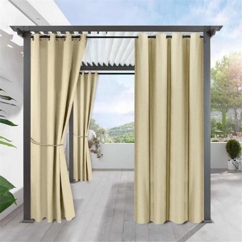 Outdoor Curtains For Patio Rustproof Grommet Top Waterproof Window Curtain Drapes For Porch,Pergola,Cabana,Gazebo 134x210cm