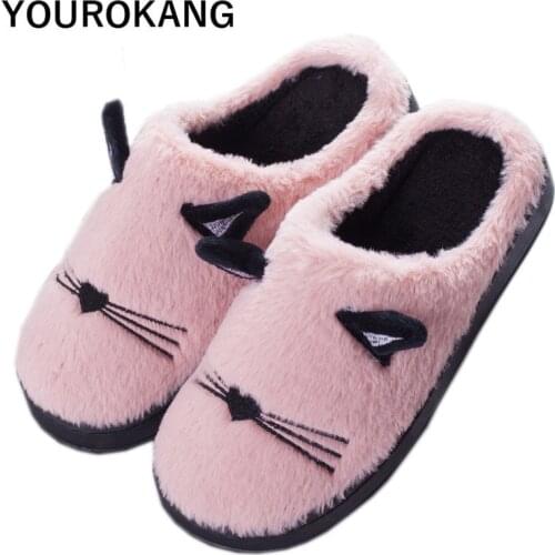 Warm Men Home Slippers Winter Men Plush Shoes Cartoon Cotton Mans Slippers Cute Floor Unisex Couple Bedroom Shoes Outside 2020