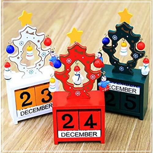Christmas Gifts Creative DIY Calendar Art Crafts School Officel Supplies Wooden Calendar Small Mini Wooden Decorative Ornaments