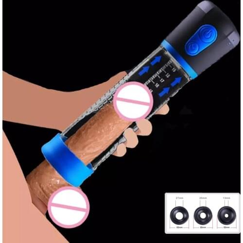 Enlargement Vacuum Penis Pump Electric Enlarge Male Dick Cock Pump Pro Extender Trainer Massager Pump Sex Toys for Men Penis