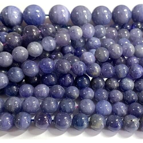 Veemake Tanzanite Natural Stones Crystal Charms Gemstones DIY Necklace Bracelets Earrings Round Beads For Jewelry Making 07142