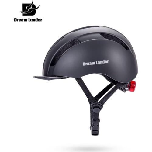 Dream Lander Ultralight Urban Cycling Safety Helmet Bike Taillight and Removable Brim City Road Bicycle Helmet