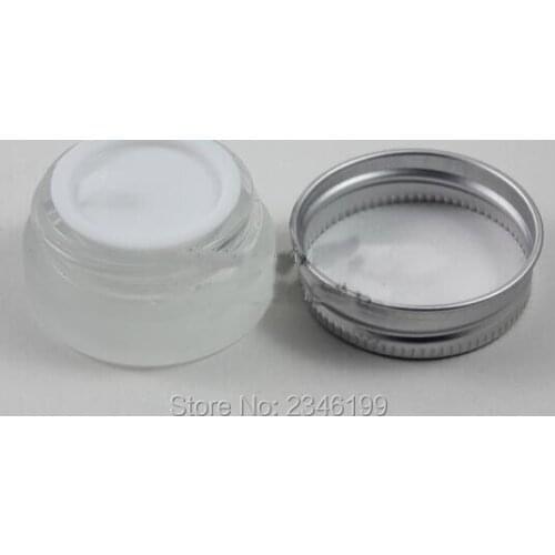 5G 5ML Glass Cream Jar, Empty Frost Glass Cosmetic Container, Glass Cream Jar With Aluminum Cap, 30pcs/lot