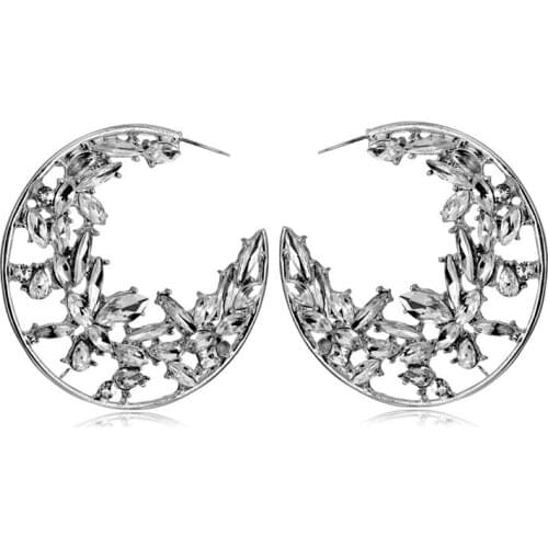 Trendy AAA Marquise Cubic Zirconia Hoop Earrings For Women Fashion Big Circle Bridal Wedding Accessories