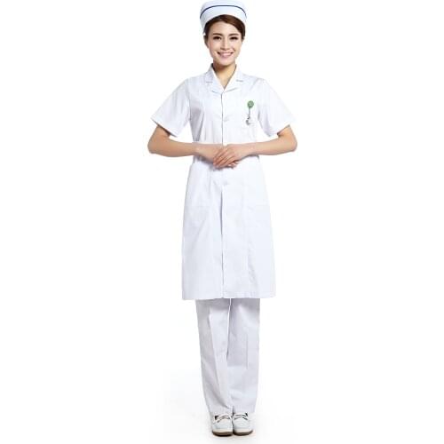 White nurse uniform short sleeve for women nurse costume halloween