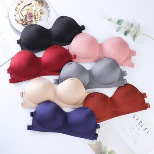 Women’S Sexy Invisible Strapless Bra Breast Wrap Underwear Closure Bralette Push Up Bras Non-Slip Gather Bra Female Underwear