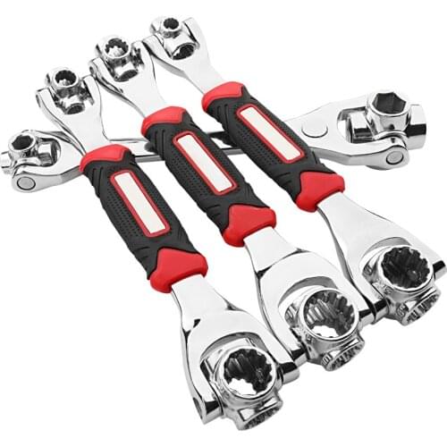 53 in 1 8 in 1 Dog Bone Socket Wrench Hand Tools Works with Spline Bolts Torx 360 Degree 6-Point Universial Car Repair Spanner