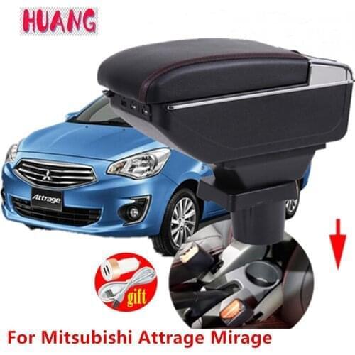 For Mitsubishi mirage Space Star armrest box central Store content Storage box with cup holder ashtray USB interface