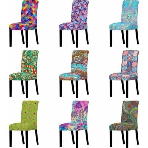 Bohemia Chair Cover Stretch Seat Chair Covers Big Elastic Slipcovers Bench Cover Office Chair Covers For Home Party Chair Coveri