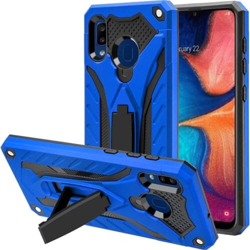 For Samsung Galaxy A20 Case Luxury Tough Silicone Armor Shockproof Stand Case Cover for Samsung A20e Case for Samsung A20S