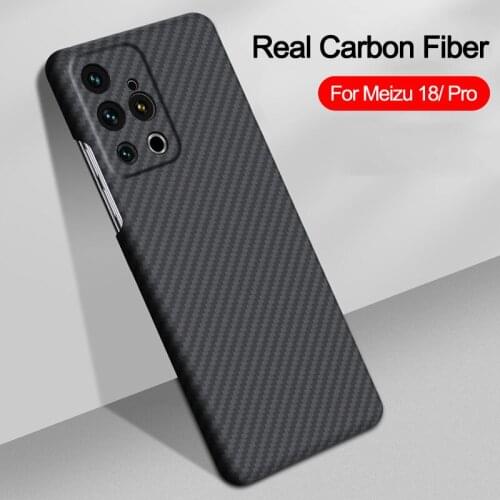 Pure Real Carbon Fiber Cases for Meizu 18 Pro Case Original Aramid Fiber Ultra Thin Shockproof Back Cover Capa Fundas