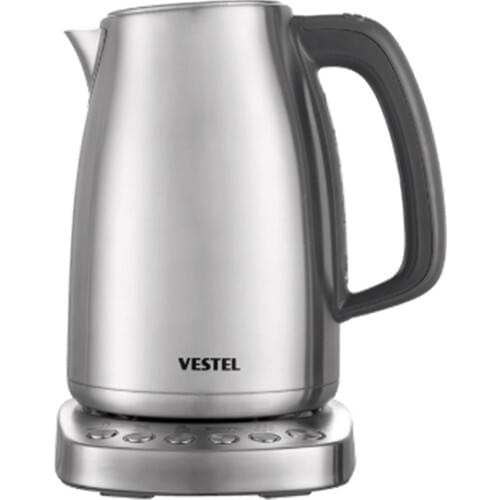 Vestel S3000 DGT Digital Inox Water Heater, Kettle, 2200 Watt, 1.7 Liter Capacity, Automatic Power Off, 360 Degree Rotation