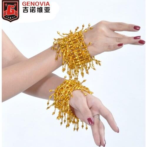 1 Pair Belly Dance Handmade Bead Wrist Bracelet Elastic