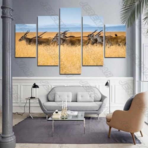 A Group of Tibetan Antelope Animal Posters Nordic Style Wall Art Canvas Print Painting Modern Living Room Decoration