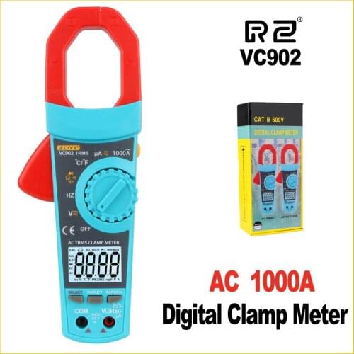 Measuring Digital Clamp Meter Multimeter with Capacitance Testing AC and AC/DC Voltage meter Temperature VC902/VC903