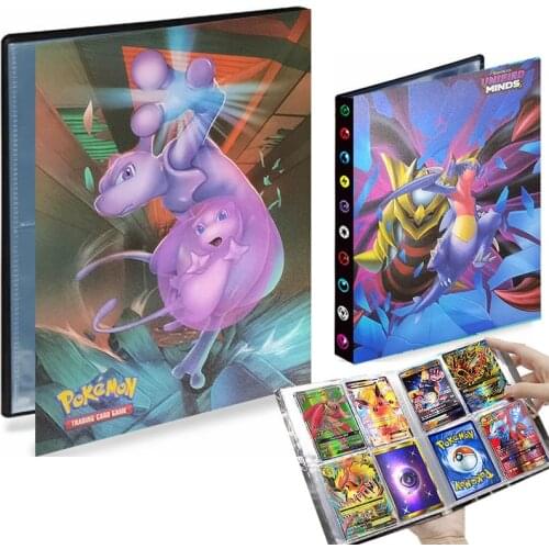 4 Pocket 240 Card Pokemon Album Collection Holder Playing Game Card Pokémon Anime Mewtwo Map Book Folder Loaded List Toy Gift
