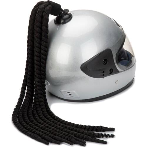 Helmet Hair Ponytail Curly Braids Pigtails Pony Tails Accessory with Suction Cup for Motorcycle Bike Scooters Costumes Cosplay