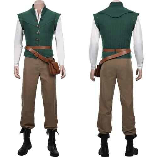 Flynn Rider Cosplay Costume Outfits Vest Shirt Pant Full Set Halloween Carnival Suit