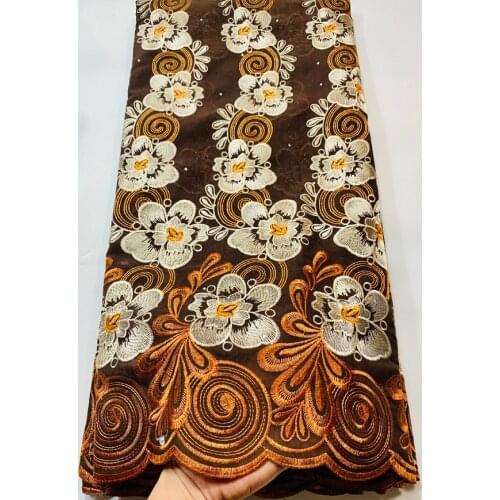 Lace fabric 2021 latest with stock embroidery African cotton fabrics voile lace popular Dubai style for party dress YLL3594