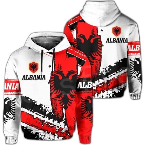 Tessffel Albania Country Flag Fashion Pullover women for men hoodies Funny Tracksuit Unisex 3D Printed Zip Hoodies Jacket