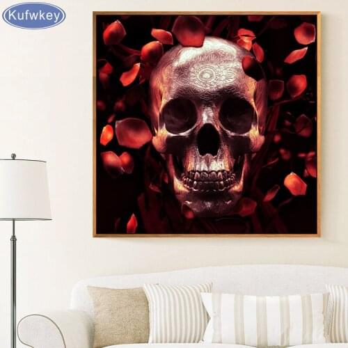 Diy diamond painting flower skull Diamond embroidery full drill cross stitch crystal square diamond mosaic sets unfinished decor