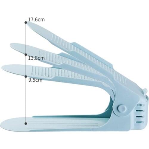 2-10pcs Adjustable Shoe Organizer Double Shoebox Rack Range Shoe Storage Shelf Slot Save Space Closet Range Shoes Space Saving