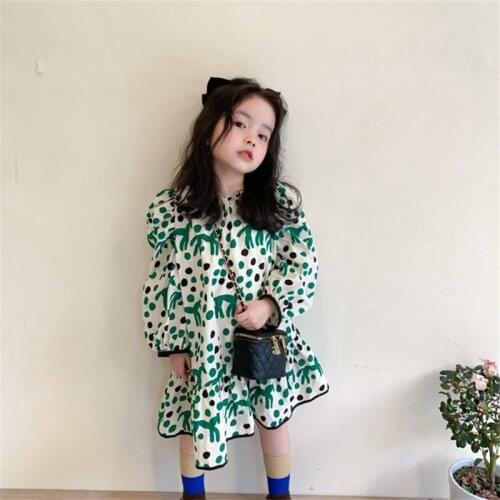 1-7T Fashion Girls Dress Toddler Kid Baby Clothes Spring Summer Polka Dot Print Sundress Elegant Cute Sweet Dress Streetwear